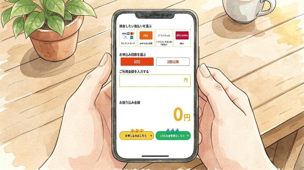 モアペイスマホの入力フォーム