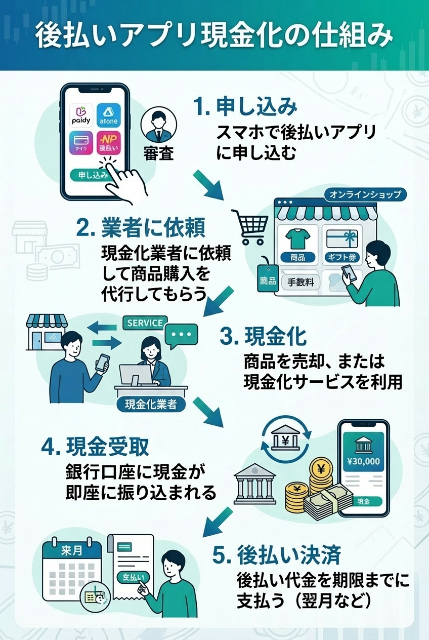 後払いアプリ現金化の仕組み