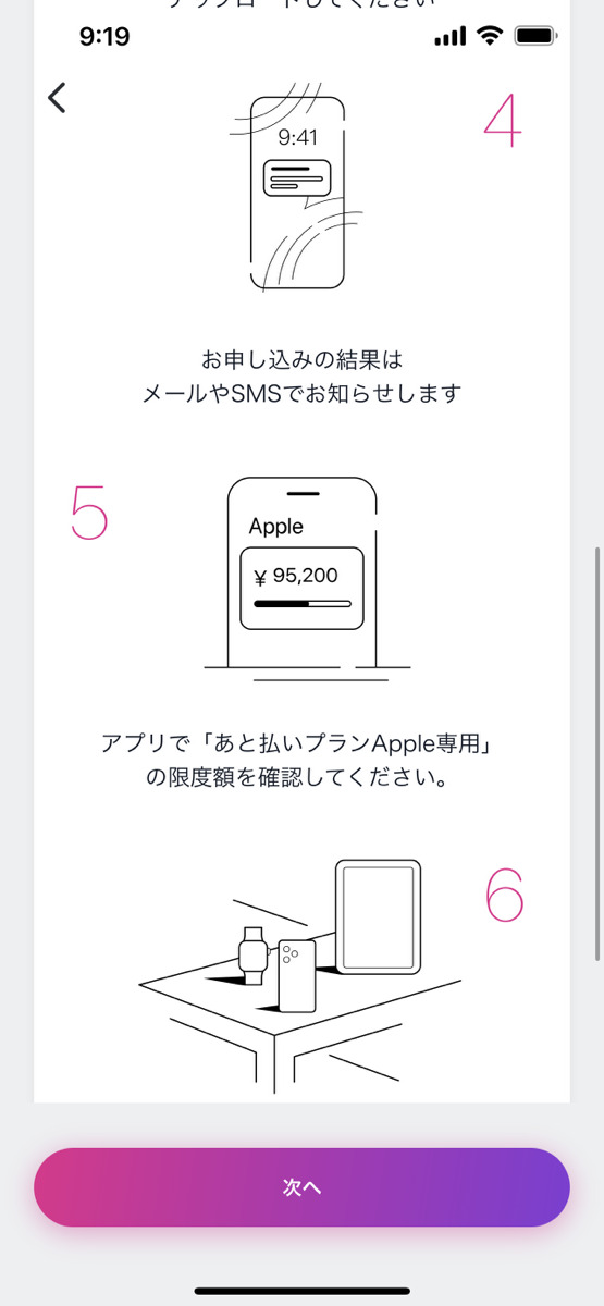 ペイディあと払いプランApple専用の現金化手順④