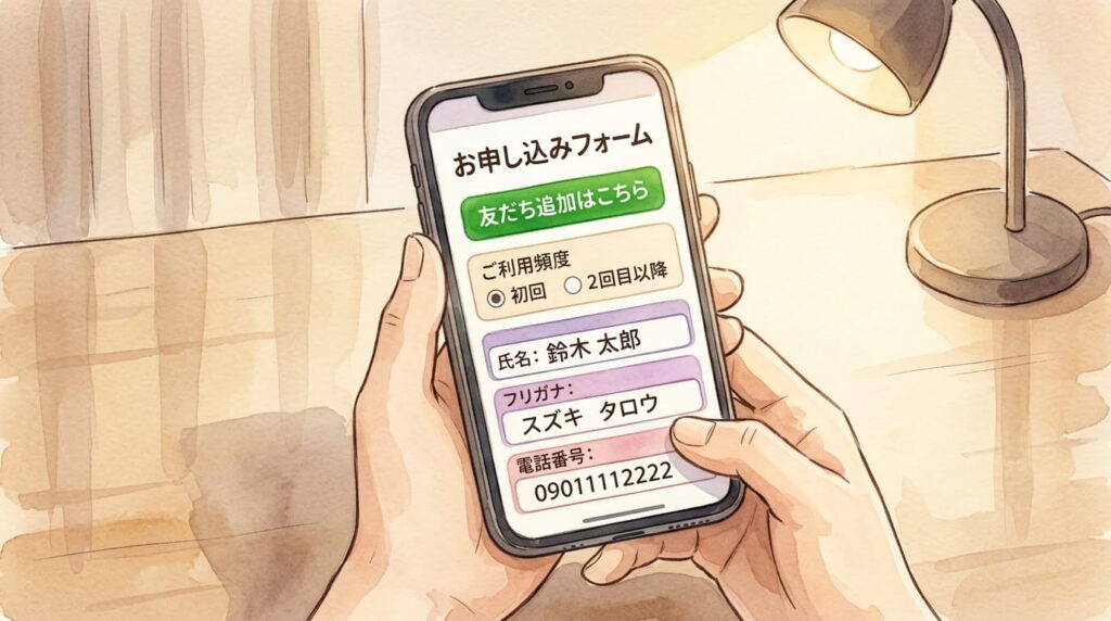 スマホの入力フォームのイメージ画像