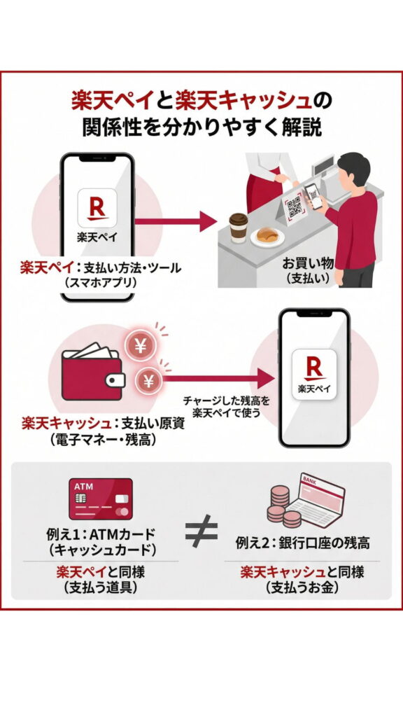 楽天ペイと楽天キャッシュの違い・関係性