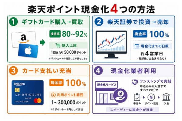楽天ポイント現金化4つの方法