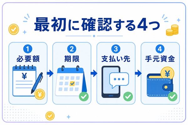 今すぐお金がほしい時に最初に確認する4つ