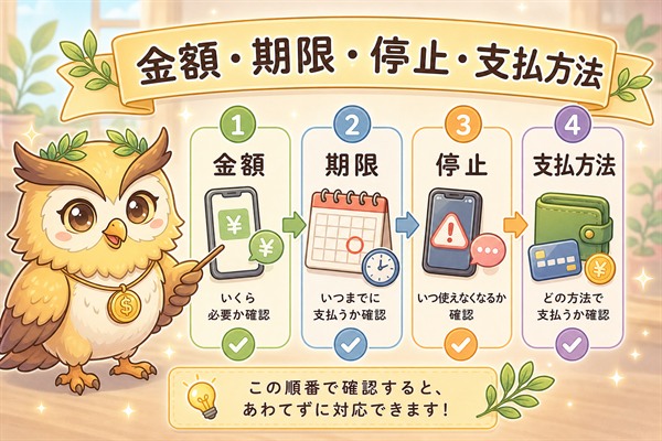 携帯代が払えない時に確認する金額・期限・停止・支払方法